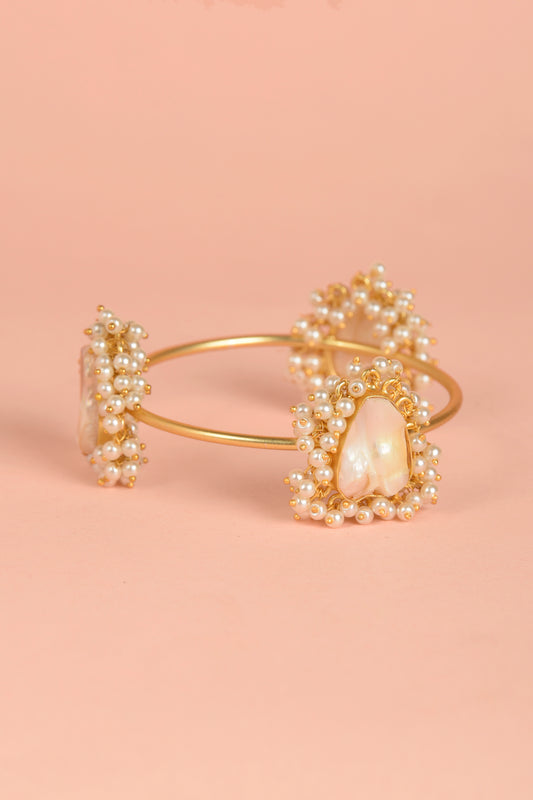 Gold Plated Mother of Pearl Bangle