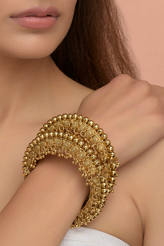 Gold Plated Beaded Bangles