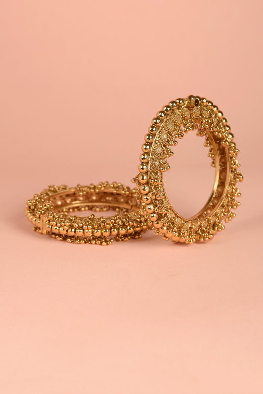 Gold Plated Beaded Bangles