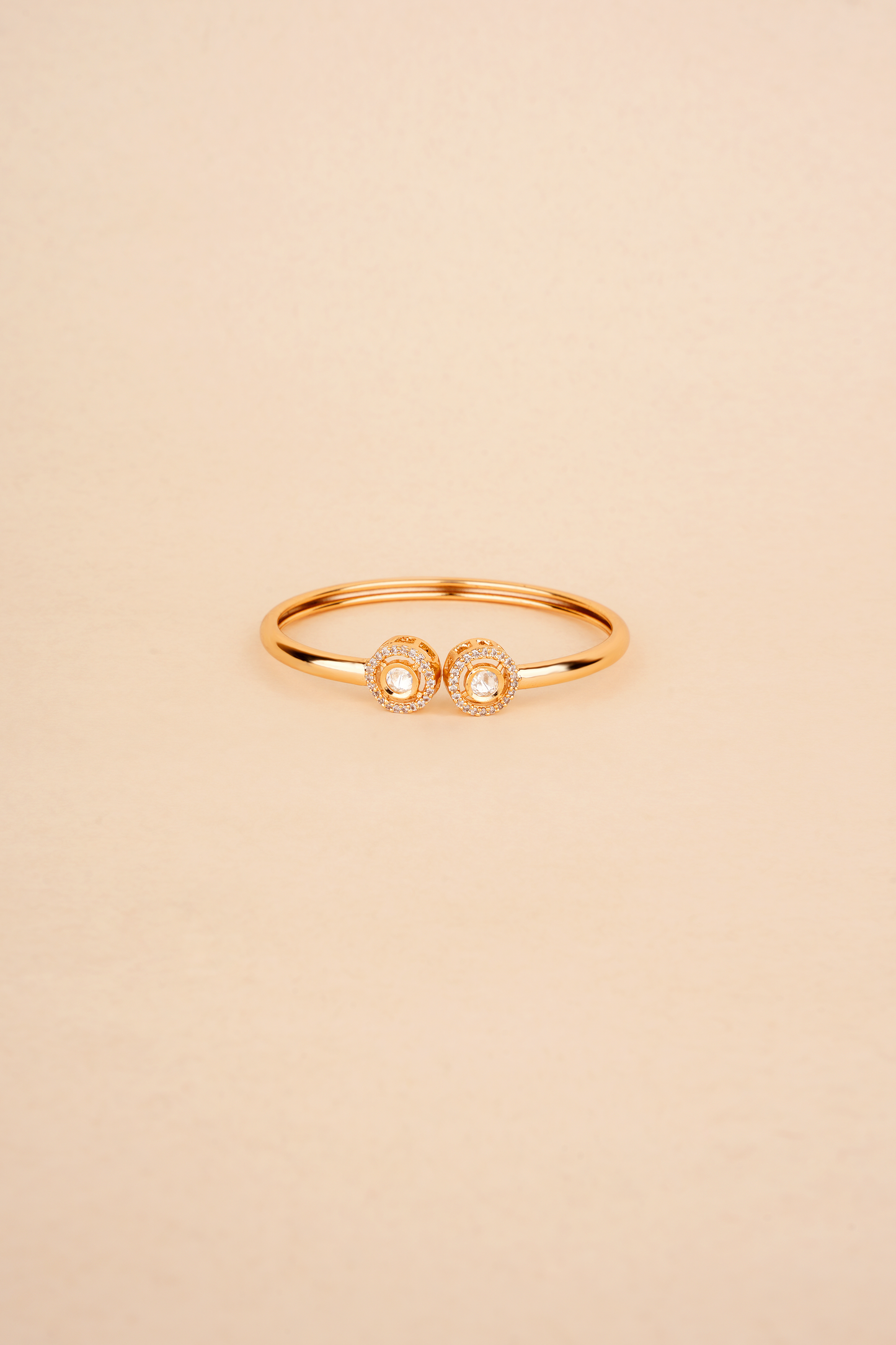 Gold Plated Cuff with Kundan Polki