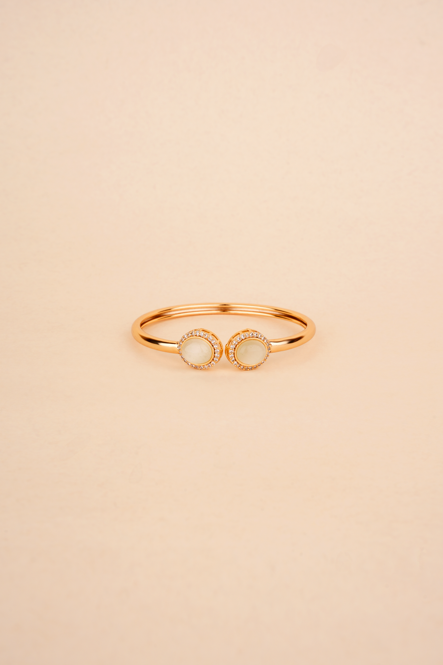 Gold Plated Cuff with Moon Stones