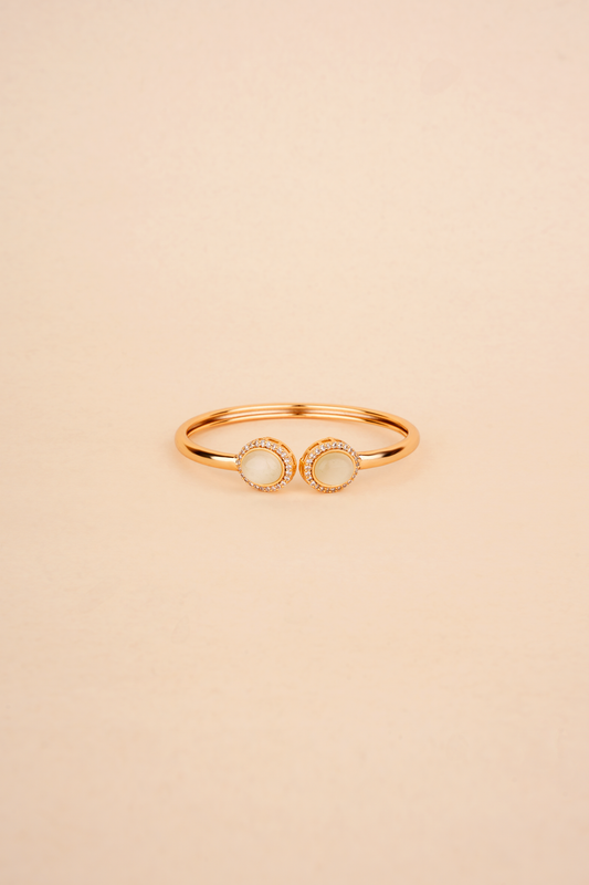 Gold Plated Cuff with Moon Stones